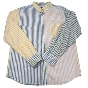 Rowing Blazers Target Men Multicolor Striped Button Down Shirt Sz L Color block